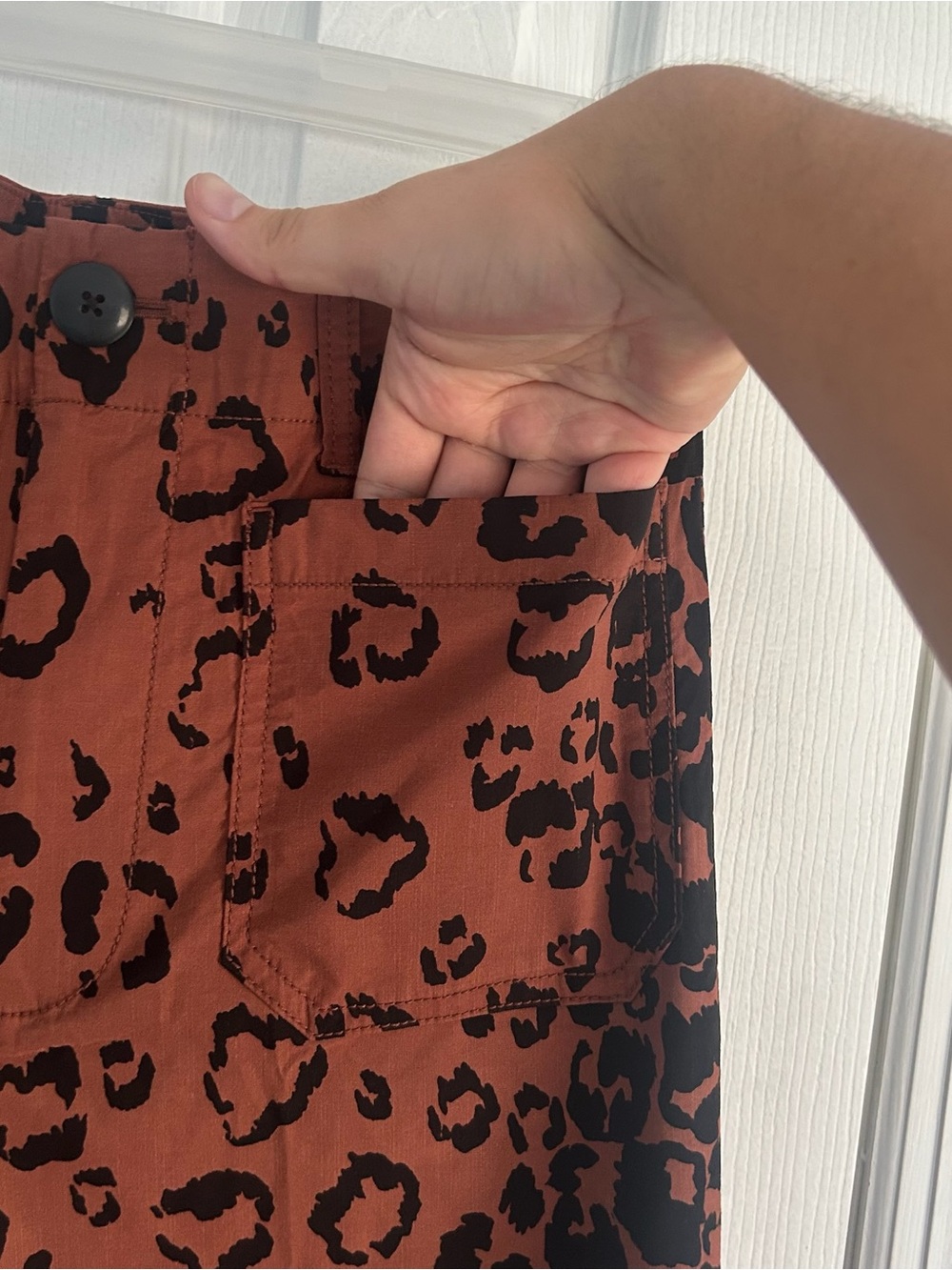 Maeve By Anthropologie The Colette Wide Leg Cropped Leopard Pants Sz 28 - Picture 7 of 10